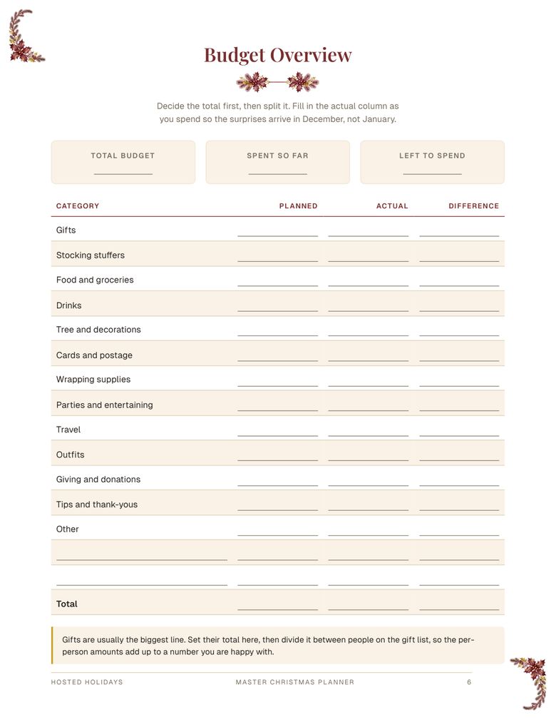 Page 6 of Master Christmas Planner