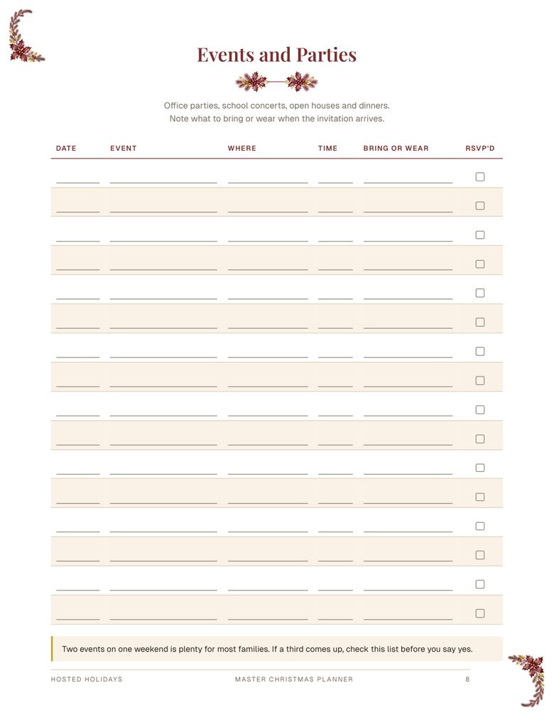 Page 8 of Master Christmas Planner