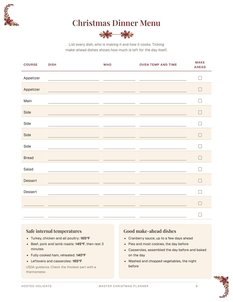 Page 9 of Master Christmas Planner