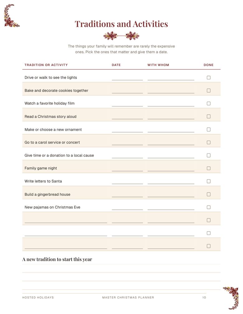 Page 10 of Master Christmas Planner