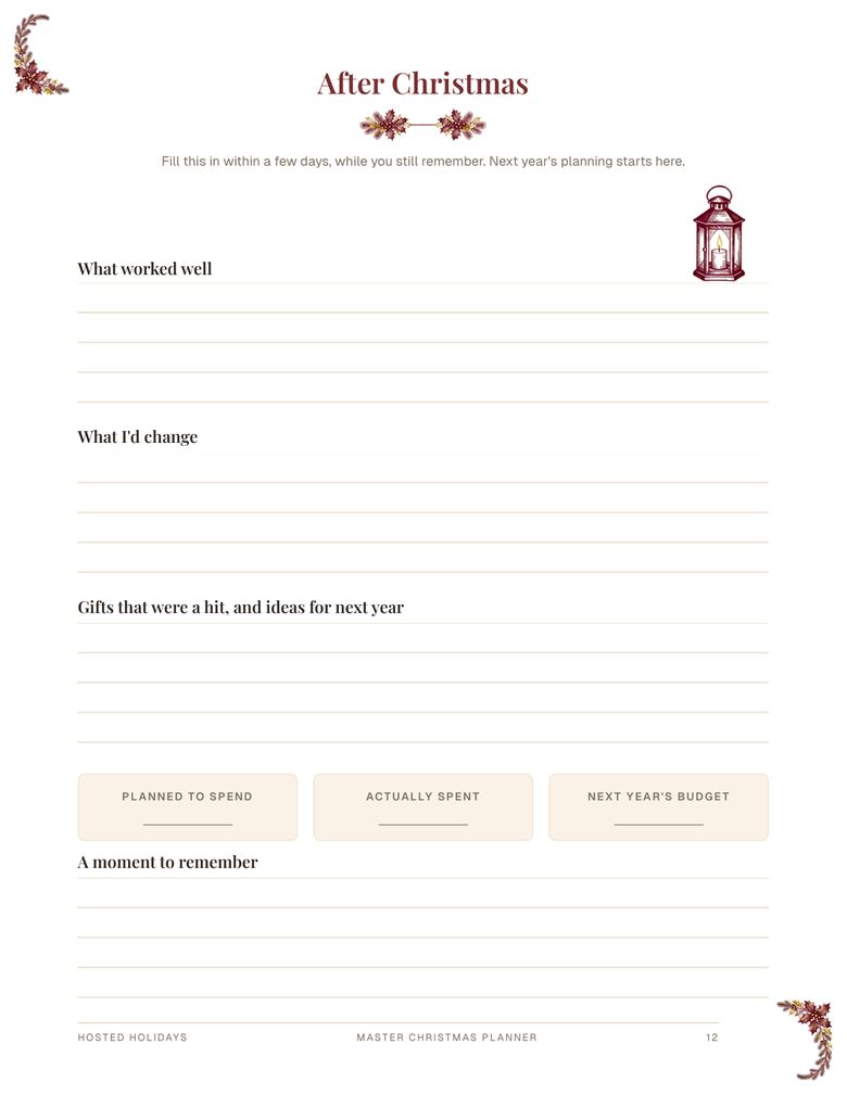 Page 12 of Master Christmas Planner