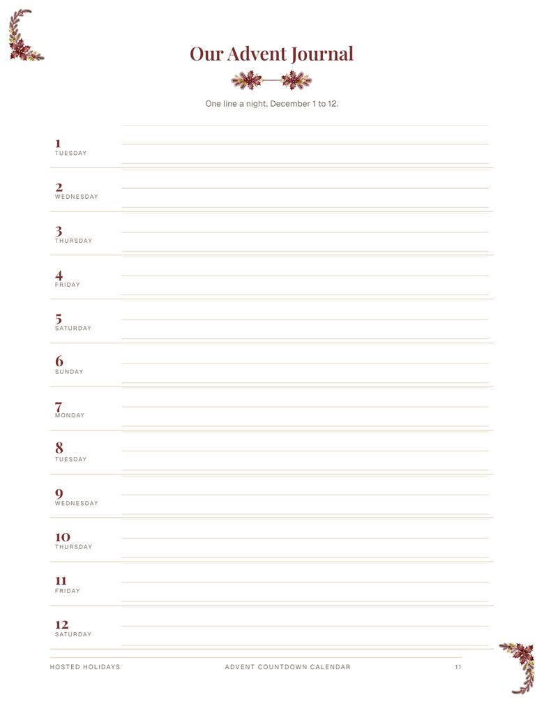 Page 11 of Advent Countdown Calendar