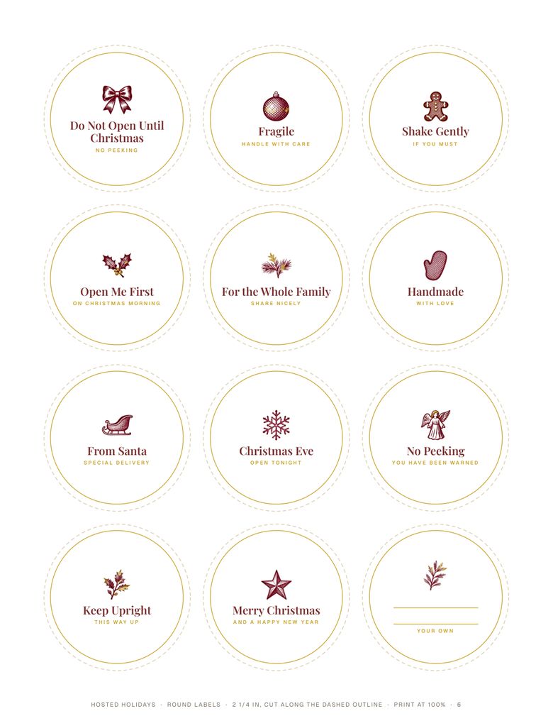 Page 6 of Wrapping Station Labels & Gift Tags