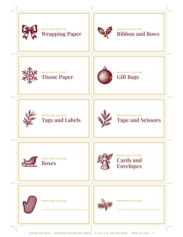 Page 7 of Wrapping Station Labels & Gift Tags