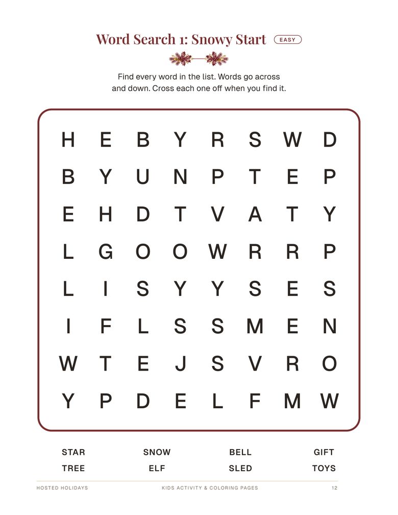 Page 12 of Kids Activity & Coloring Pages Bundle