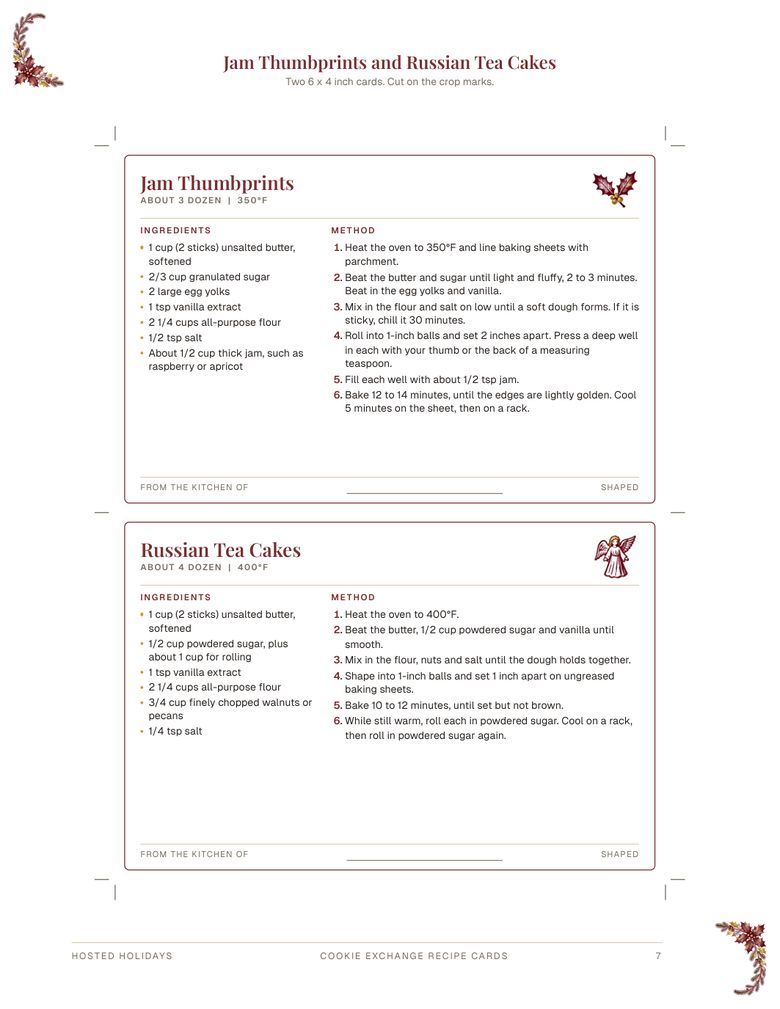 Page 7 of Cookie Exchange Recipe Cards