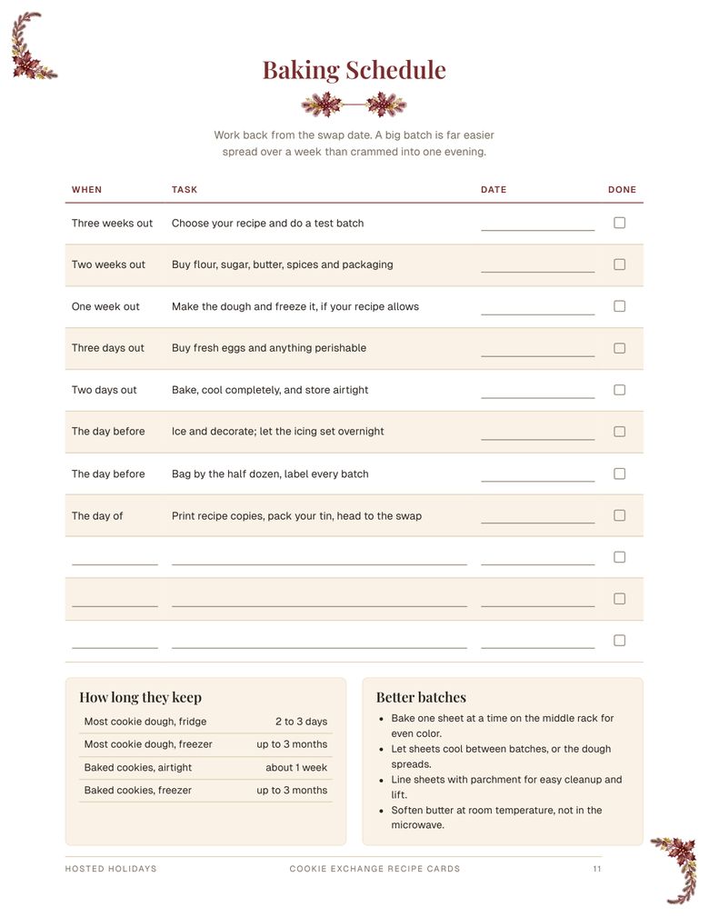 Page 11 of Cookie Exchange Recipe Cards
