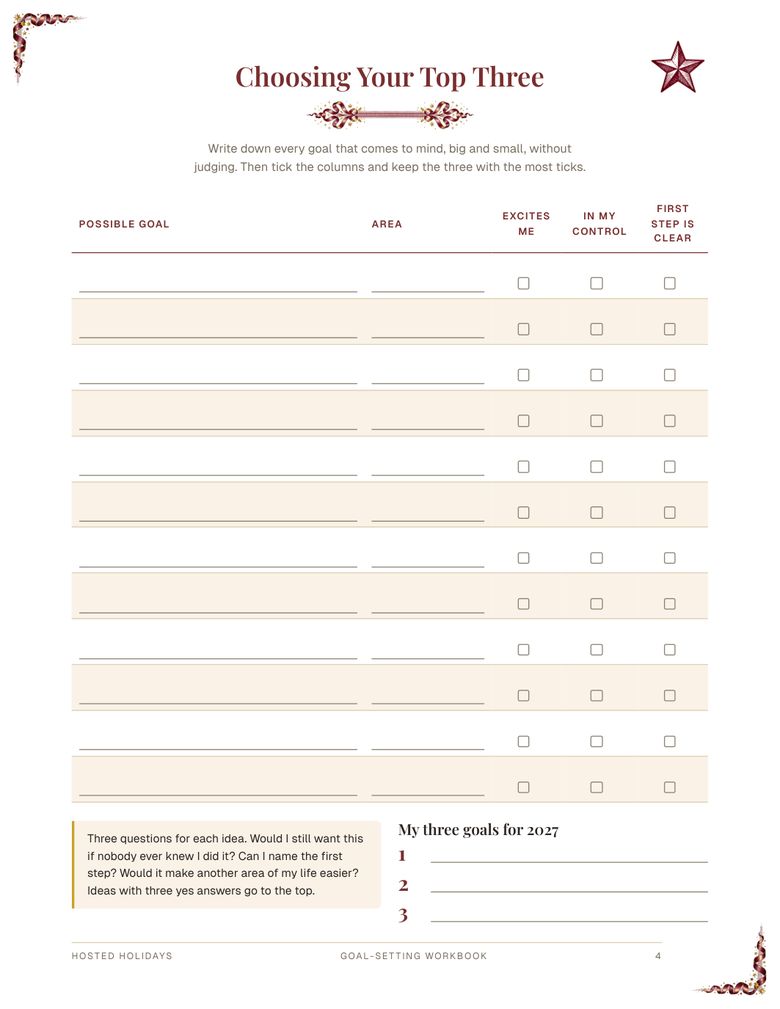 Page 4 of Goal-Setting Workbook