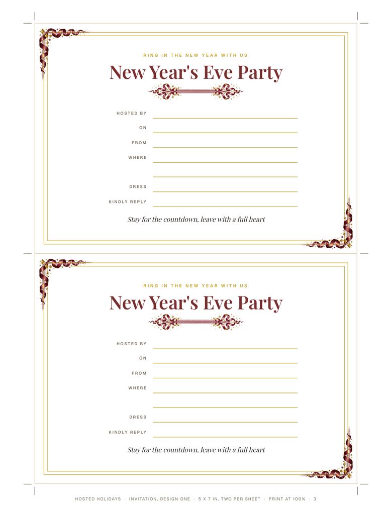 Page 3 of New Year Editable Party Invitation