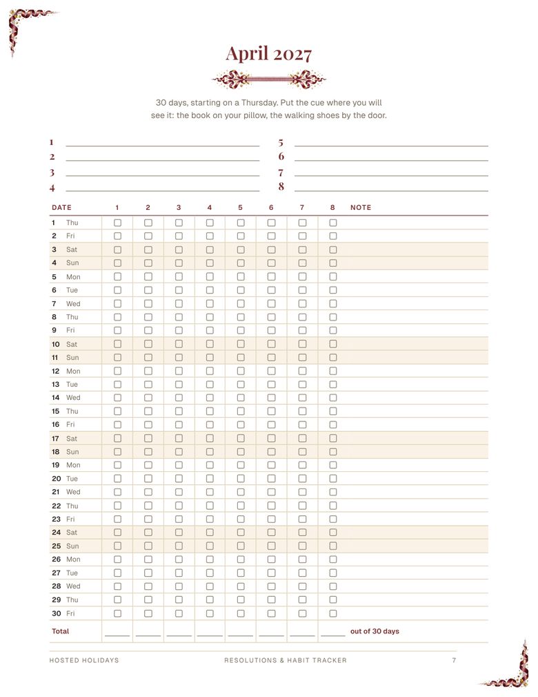 Page 7 of Resolutions & Habit Tracker
