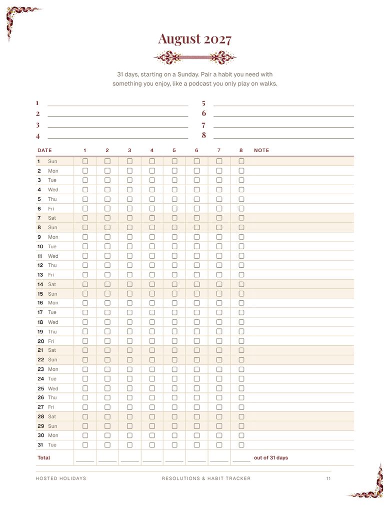 Page 11 of Resolutions & Habit Tracker
