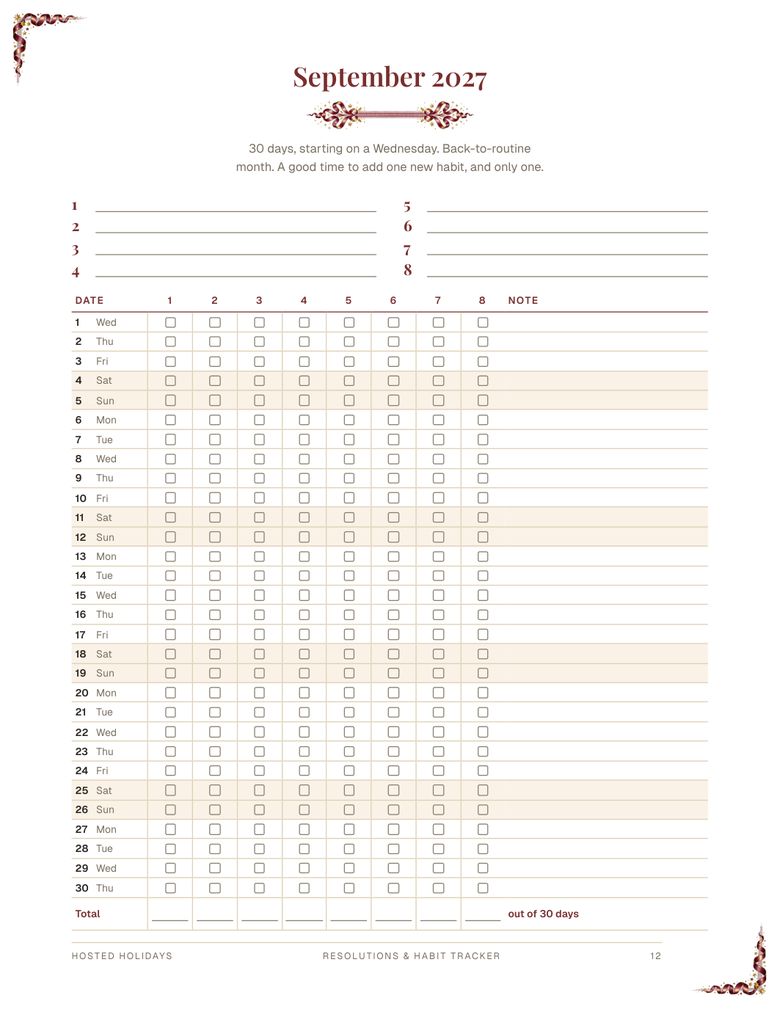 Page 12 of Resolutions & Habit Tracker