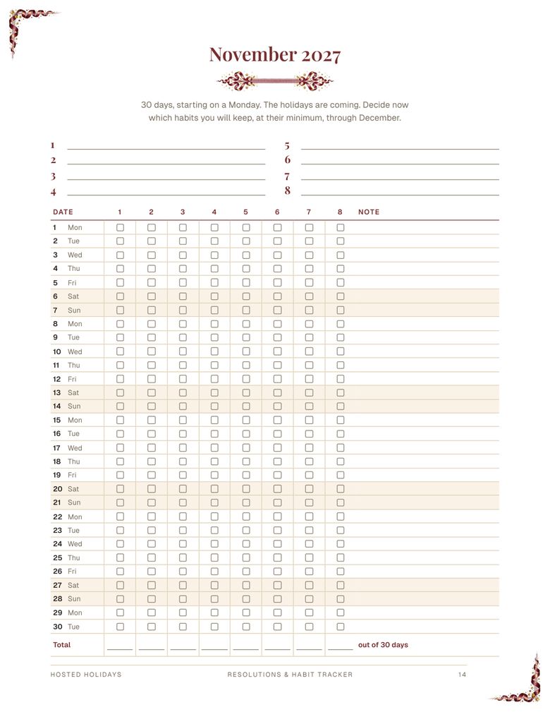 Page 14 of Resolutions & Habit Tracker