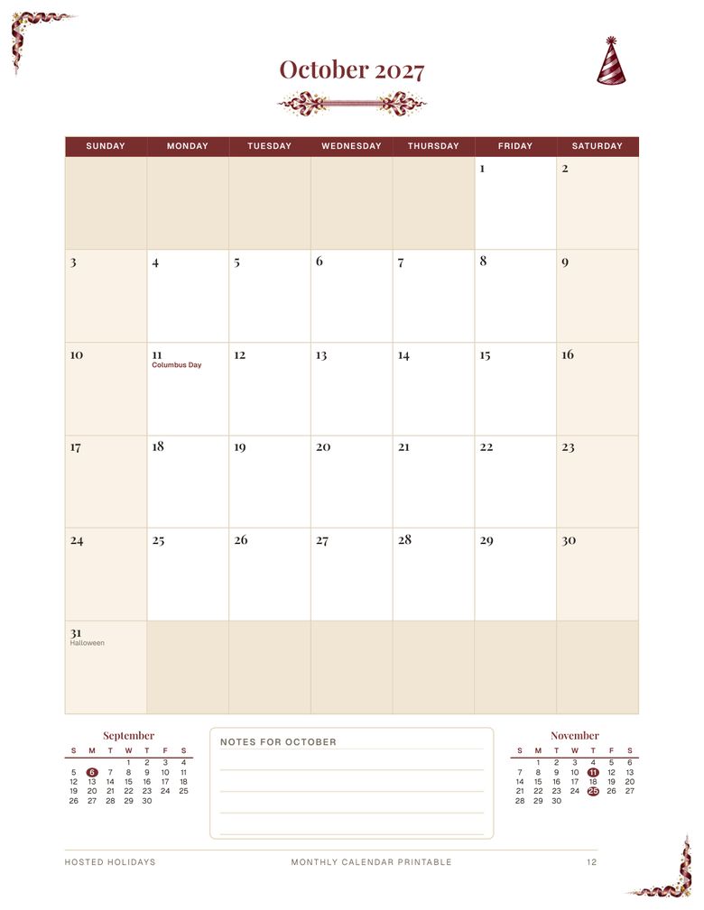 Page 12 of Monthly Calendar Printable