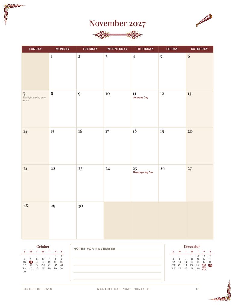 Page 13 of Monthly Calendar Printable