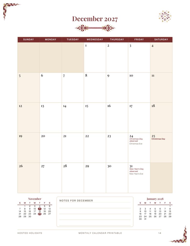 Page 14 of Monthly Calendar Printable