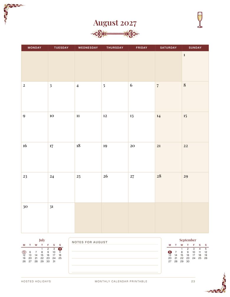Page 23 of Monthly Calendar Printable