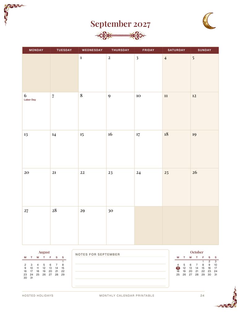 Page 24 of Monthly Calendar Printable