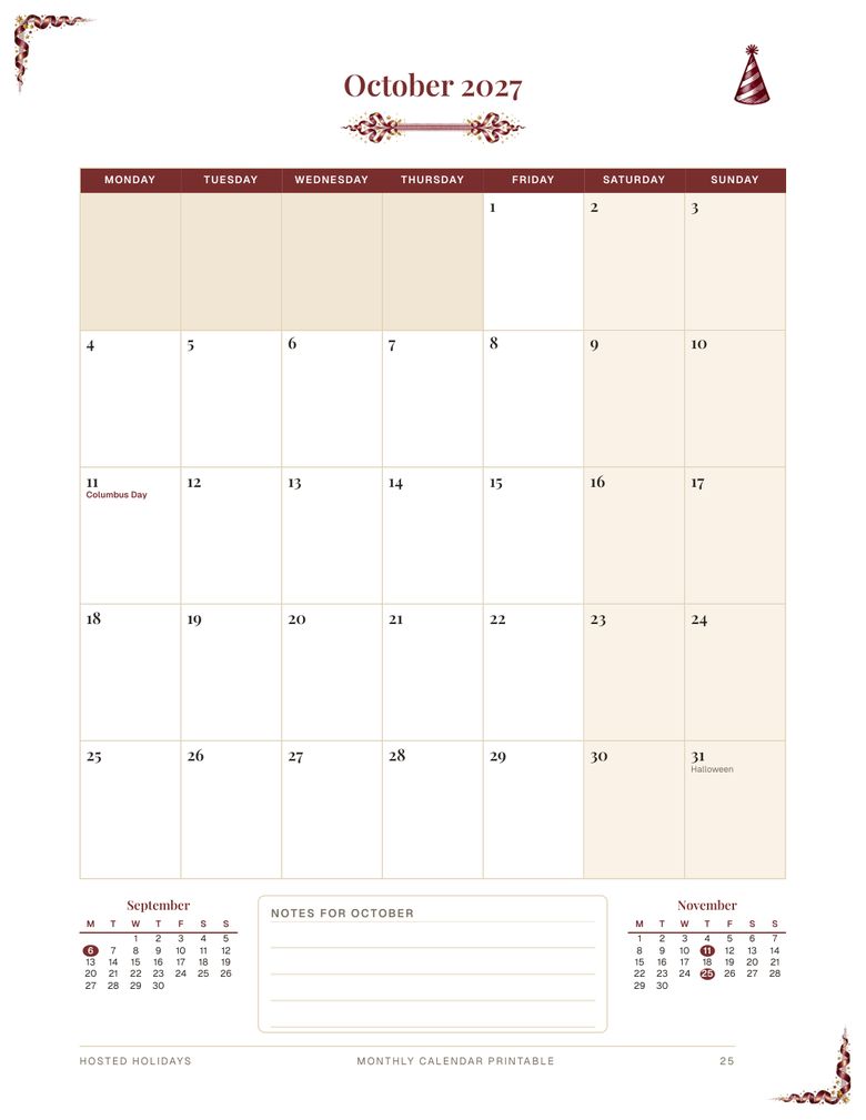 Page 25 of Monthly Calendar Printable