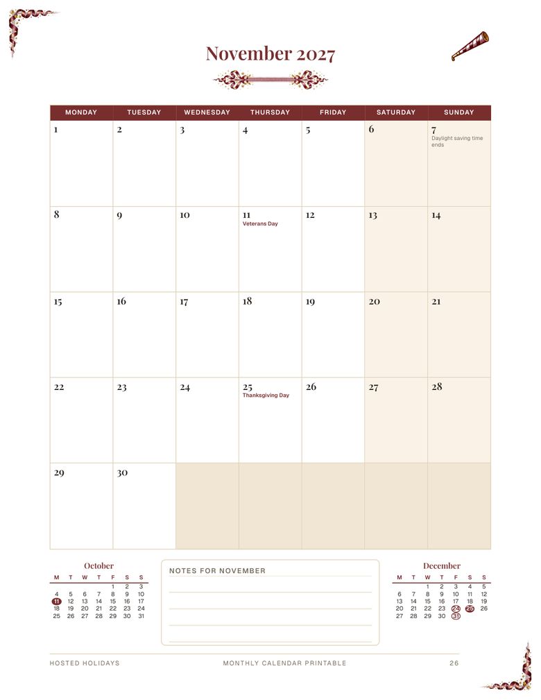 Page 26 of Monthly Calendar Printable