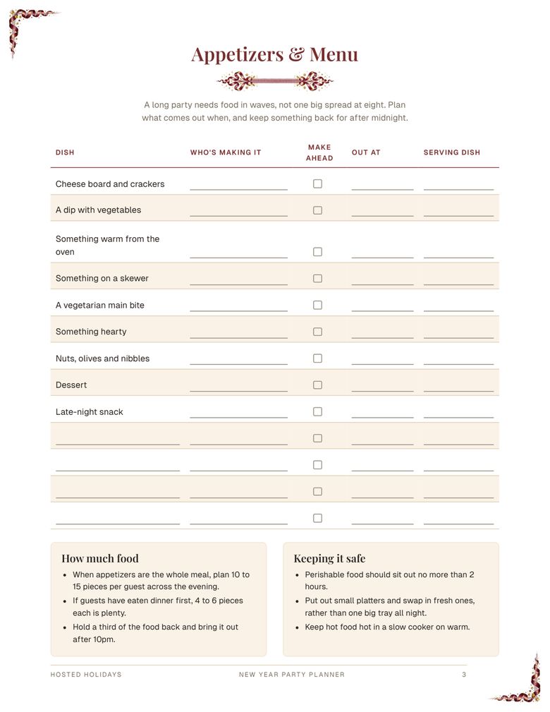 Page 3 of New Year Party Planner