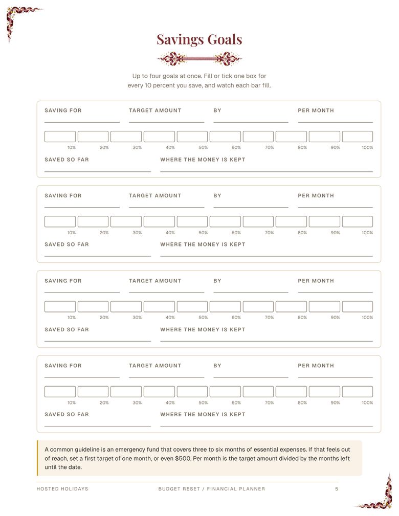 Page 5 of Budget Reset / Financial Planner
