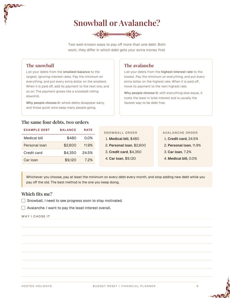 Page 6 of Budget Reset / Financial Planner
