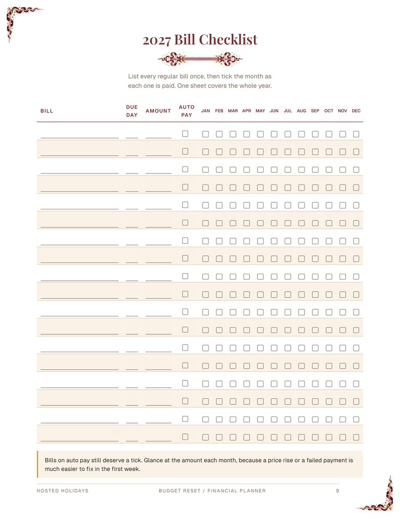 Page 9 of Budget Reset / Financial Planner