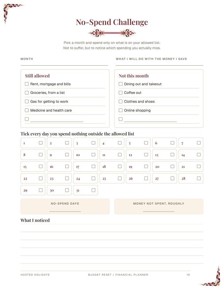 Page 10 of Budget Reset / Financial Planner