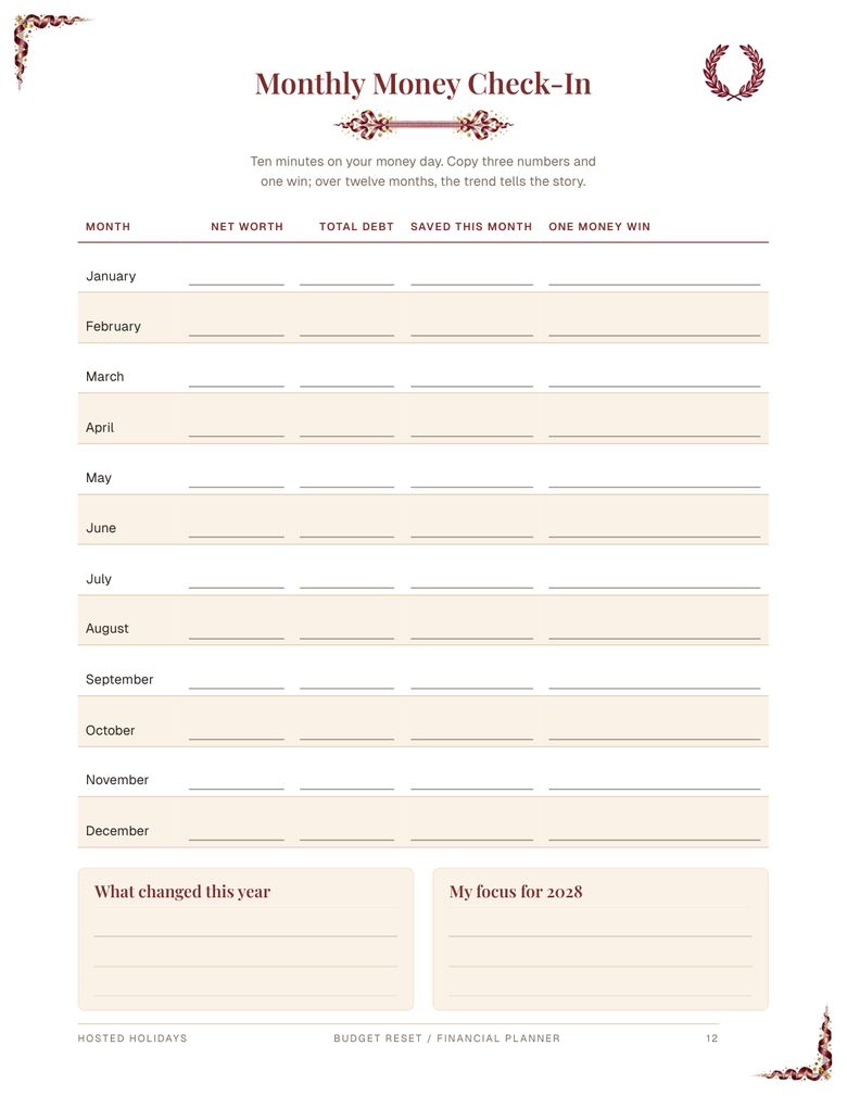 Page 12 of Budget Reset / Financial Planner
