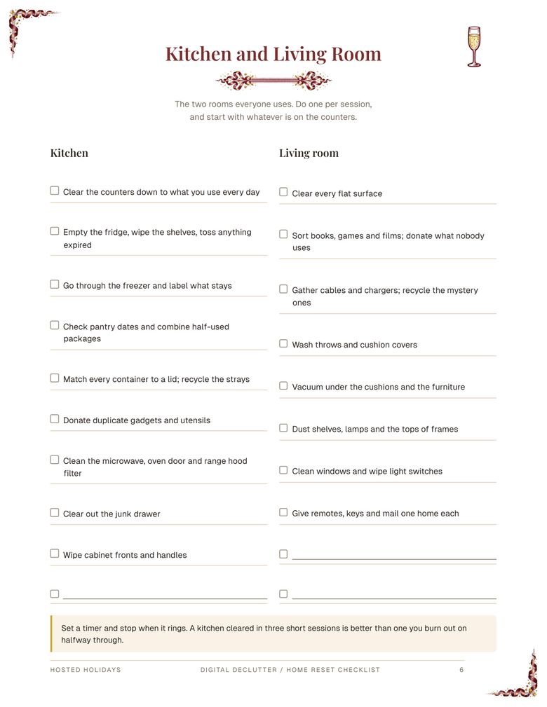 Page 6 of Digital Declutter / Home Reset Checklist