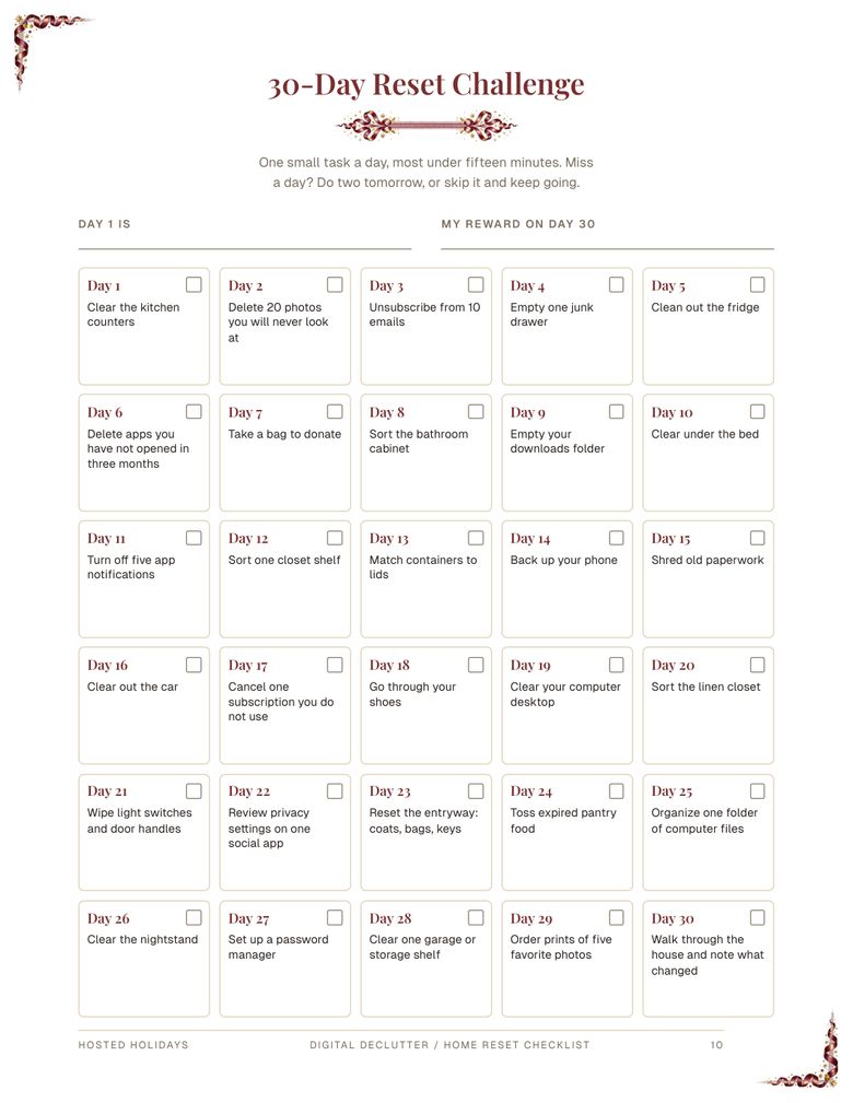 Page 10 of Digital Declutter / Home Reset Checklist