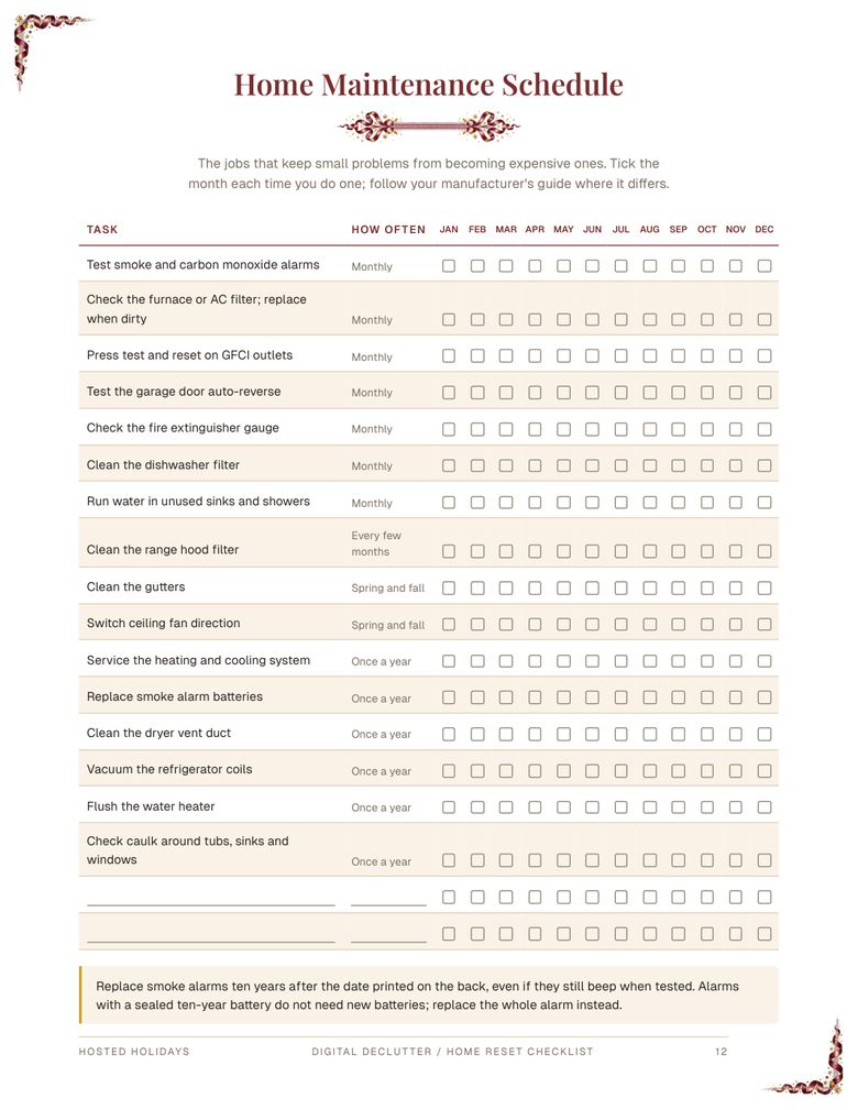 Page 12 of Digital Declutter / Home Reset Checklist