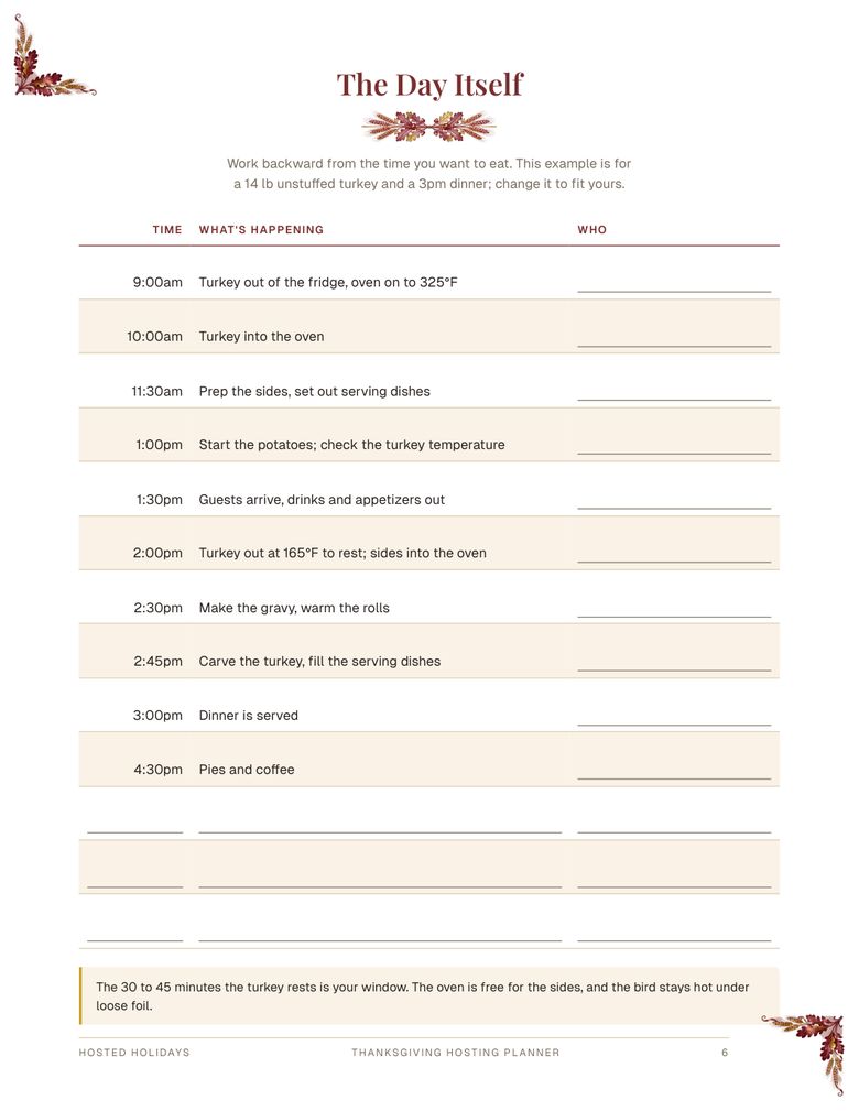 Page 6 of Thanksgiving Hosting Planner