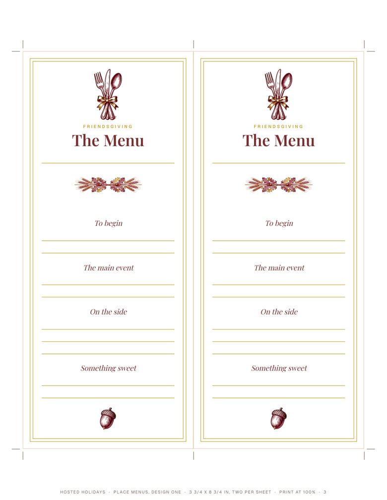 Page 3 of Friendsgiving Menu Template