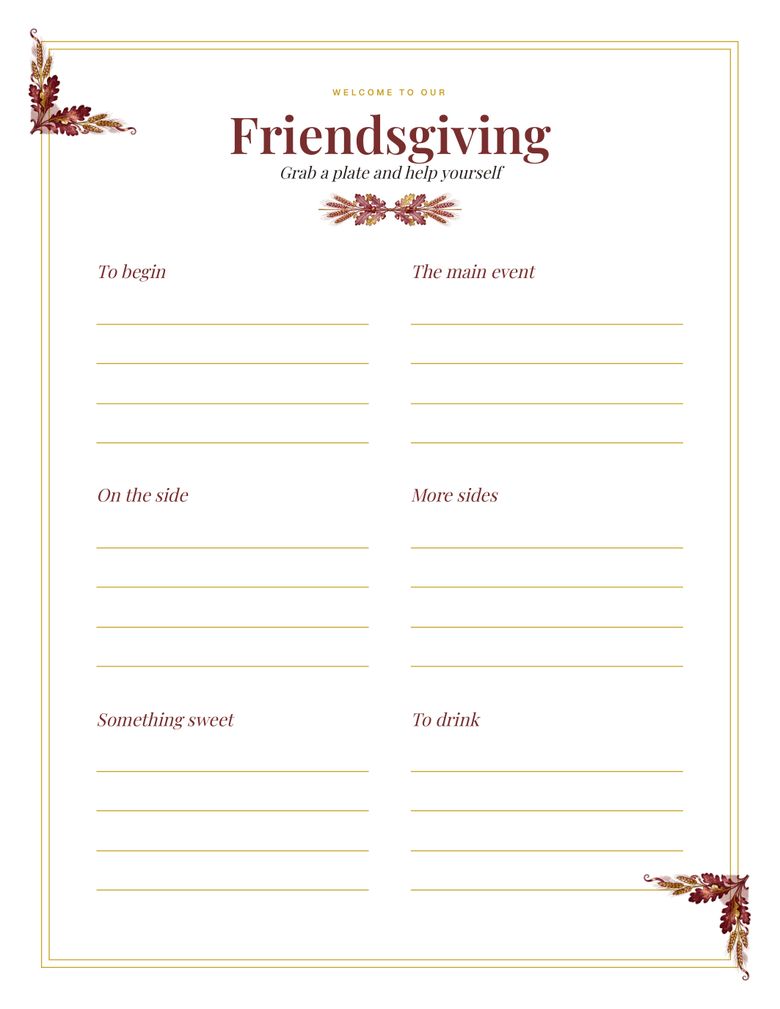 Page 5 of Friendsgiving Menu Template