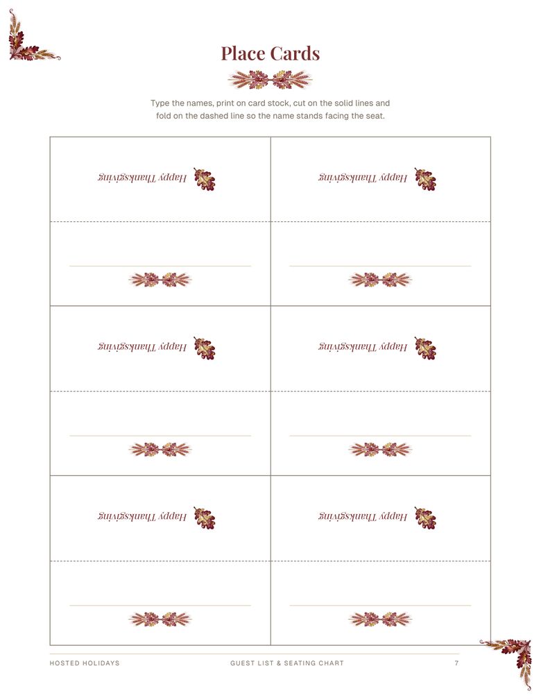 Page 7 of Guest List & Seating Chart