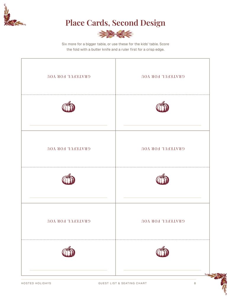 Page 8 of Guest List & Seating Chart
