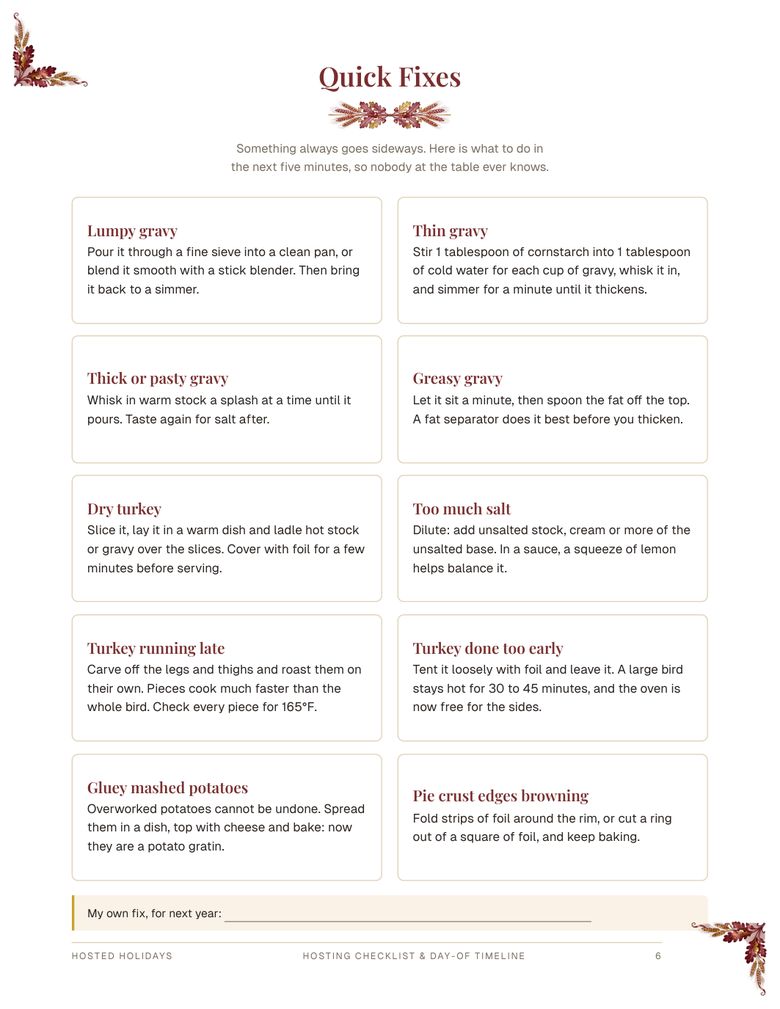 Page 6 of Hosting Checklist & Day-Of Timeline