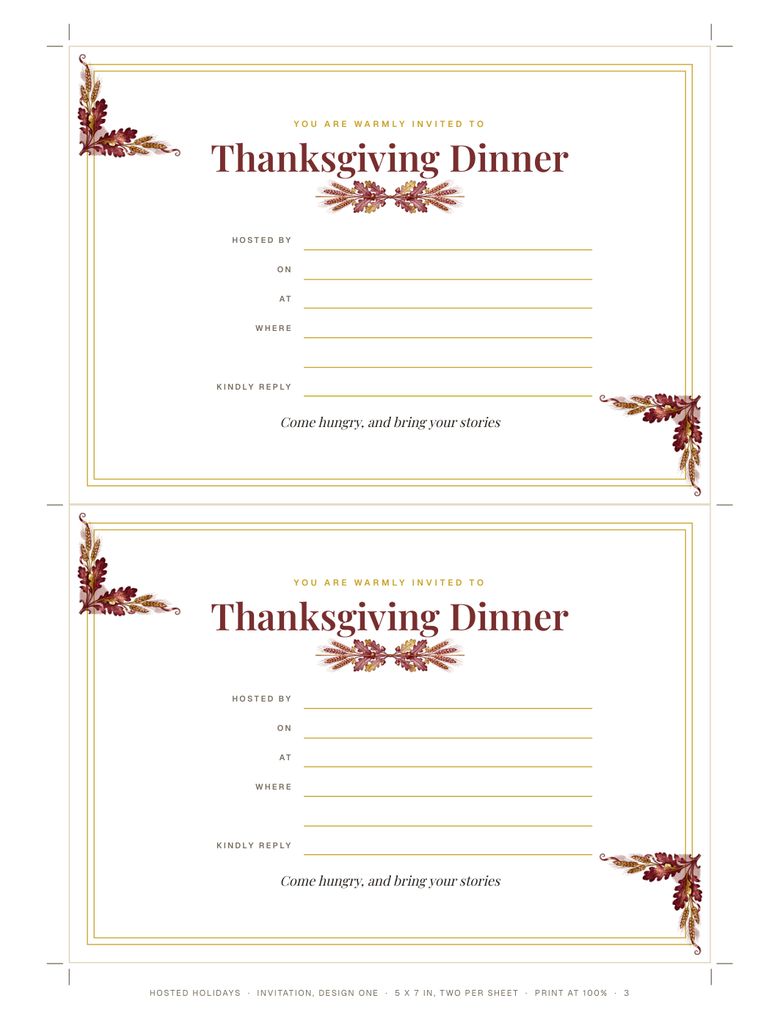 Page 3 of Thanksgiving Editable Invitation