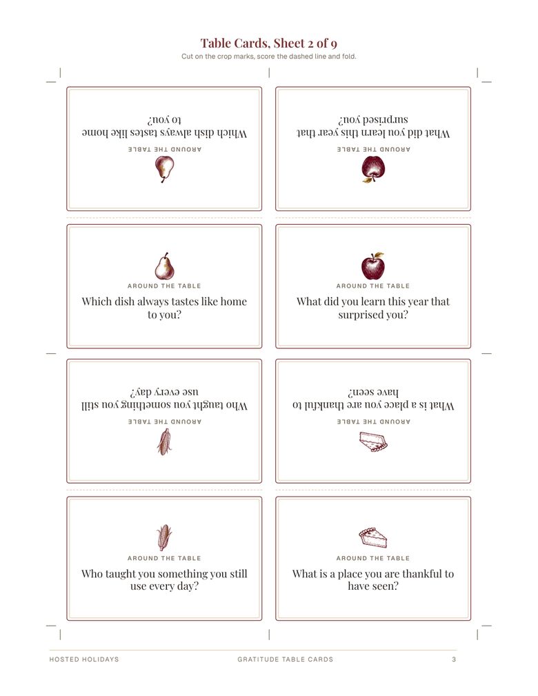 Page 3 of Gratitude Table Cards