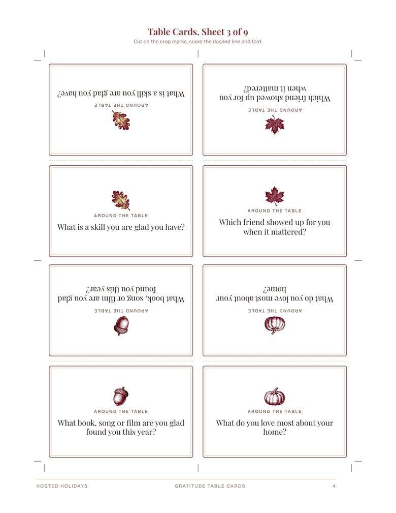 Page 4 of Gratitude Table Cards