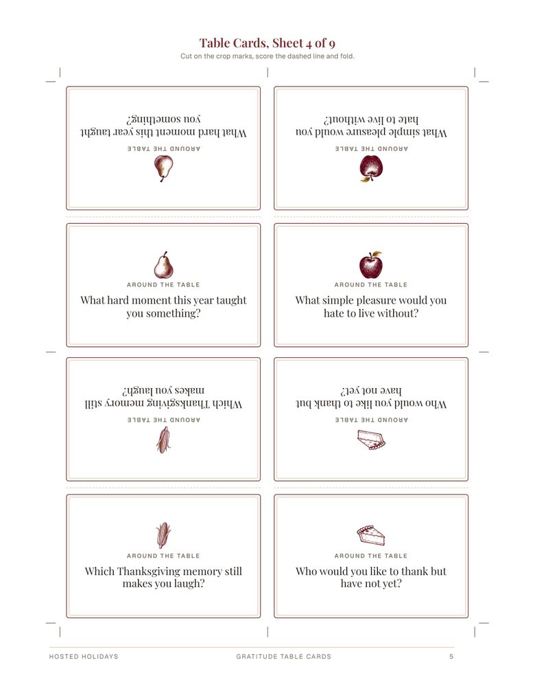 Page 5 of Gratitude Table Cards