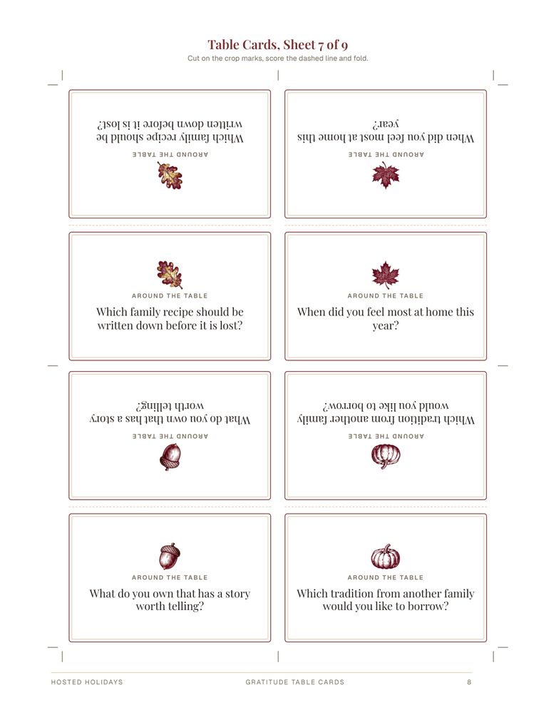 Page 8 of Gratitude Table Cards