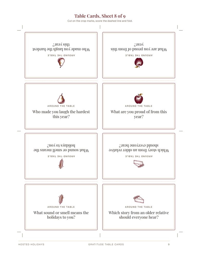 Page 9 of Gratitude Table Cards