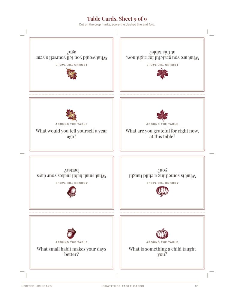 Page 10 of Gratitude Table Cards