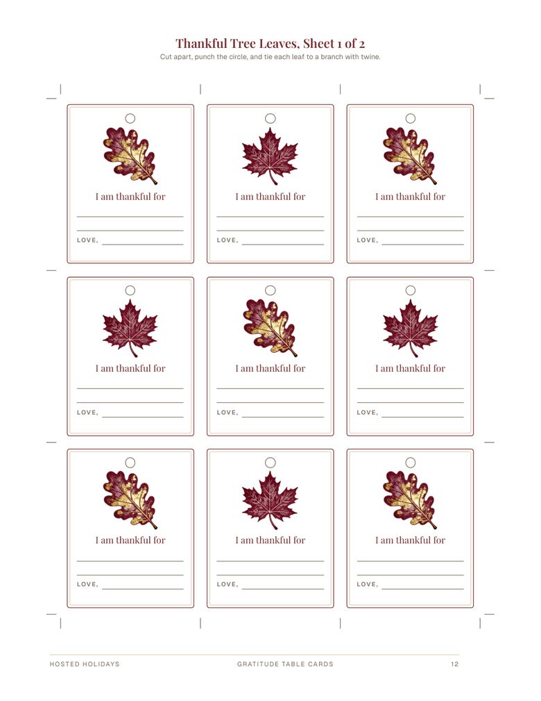 Page 12 of Gratitude Table Cards