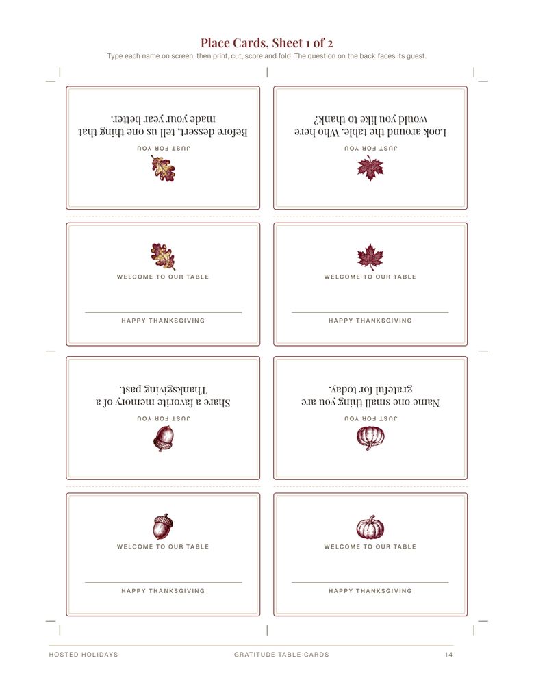 Page 14 of Gratitude Table Cards