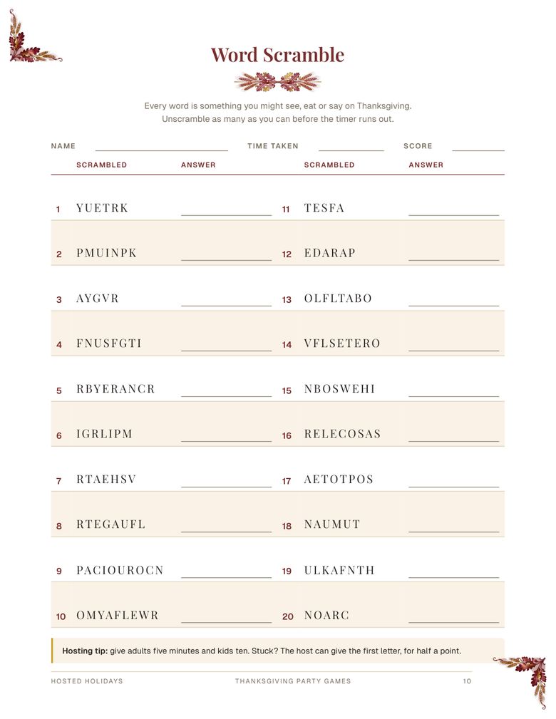 Page 10 of Thanksgiving Party Games Bundle
