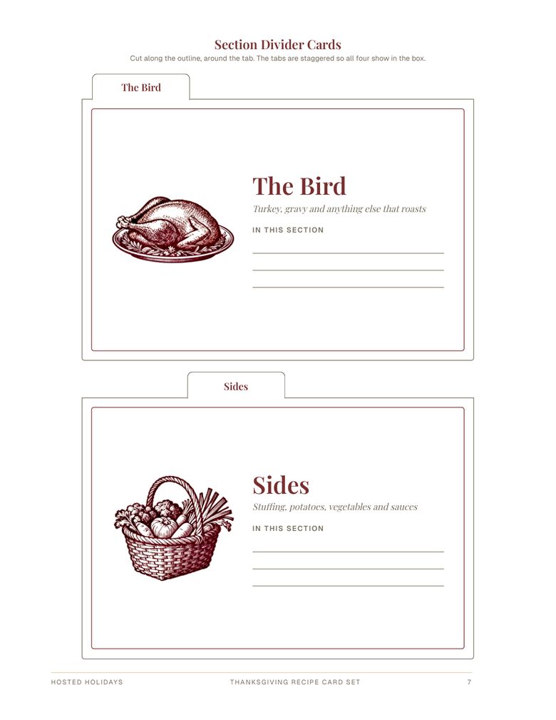 Page 7 of Thanksgiving Recipe Card Set